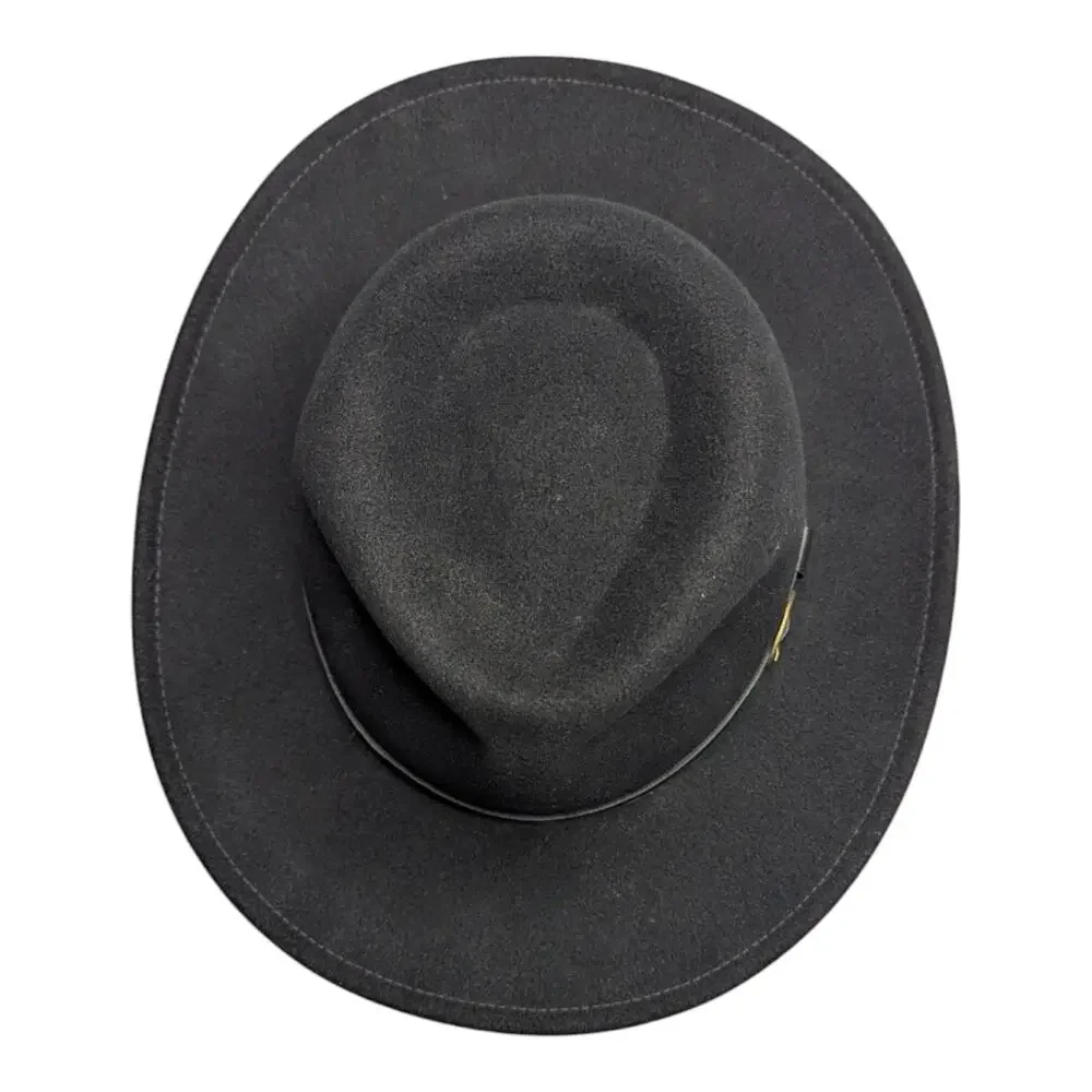 Bailey of Hollywood Briar Black Litefelt Wool Poet Outback Western Hat S